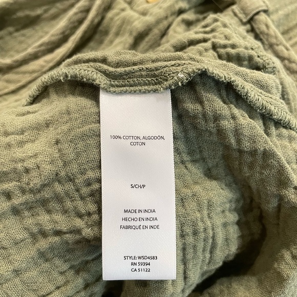 Olive Green Button-Up Romper - Picture 5 of 5